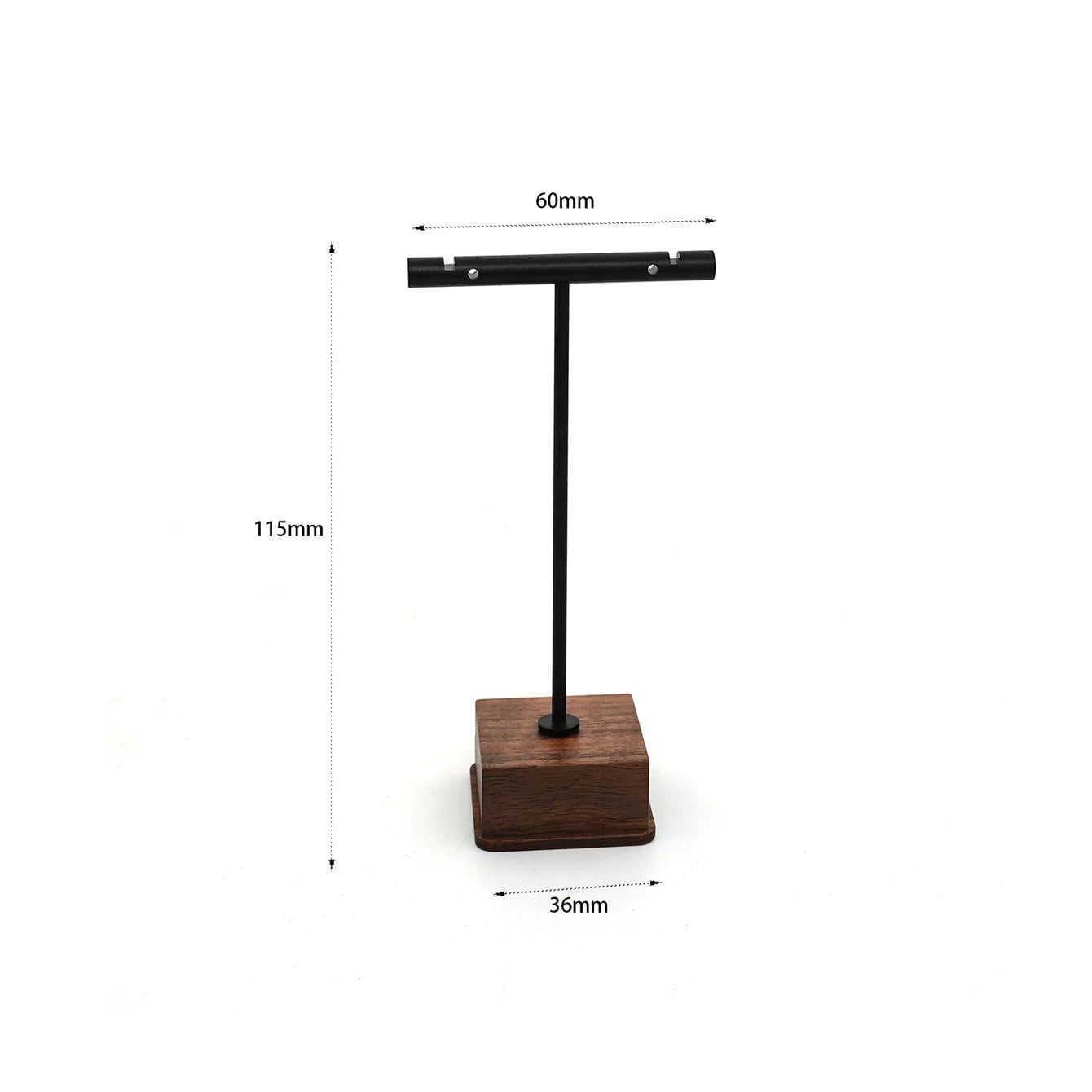 Copper Wood Jewelry Display Stand - Necklace Earrings Organizer