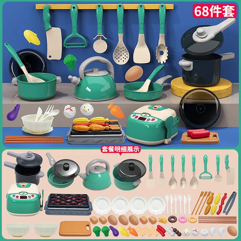 Interactive Musical Kitchen Toy Set with Cutting Tools for Kids Play