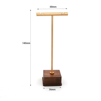 Copper Wood Jewelry Display Stand - Necklace Earrings Organizer
