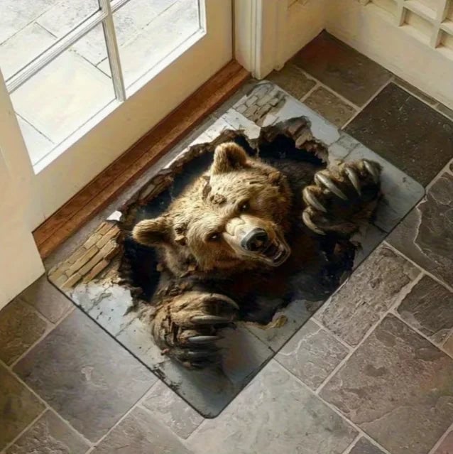 3D Broken Wood Visual Illusion Anti-Slip Door Mat Indoor Outdoor