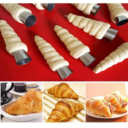 5pc Stainless Steel Cone Mold Set - Croissant Pancake Tube Baking