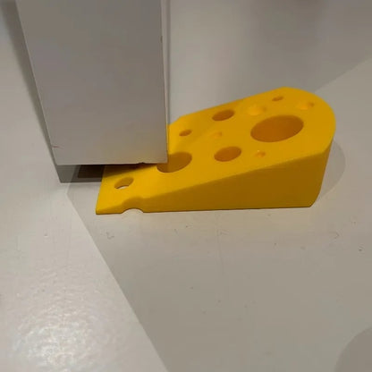 Cheese Shape Door Stopper - No Screw Under Door Safety Bumper