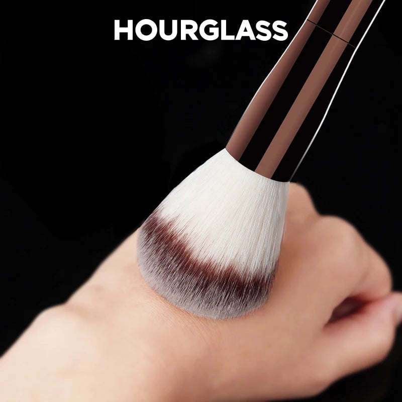 No.1 Round Head Powder Brush - Soft Fiber Hair Hourglass Design