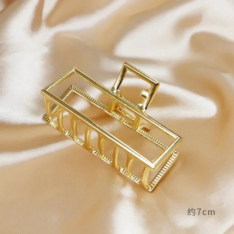 Gold Butterfly Hair Claw Clip - Geometric Design Hair Accessory