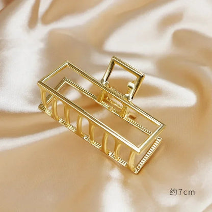 Gold Butterfly Hair Claw Clip - Geometric Design Hair Accessory