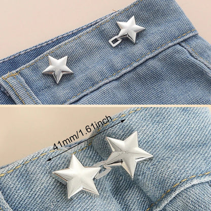 Adjustable Jean Button Clips - Retractable Waist Tightener Buckle