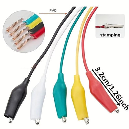 10PCS Double-Ended Alligator Clips Electrical Test Leads DIY Jumper