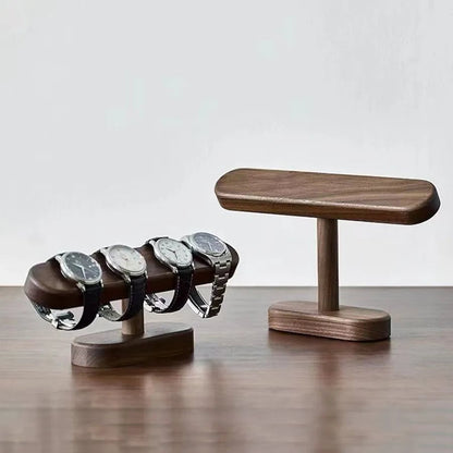 Walnut Wood Watch Display Stand - Jewelry Organizer Bracket Holder