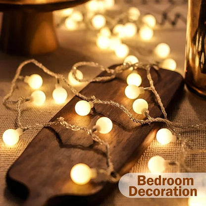 LED Globe String Lights Battery Operated 10/20/40/80 Bulbs Fairy