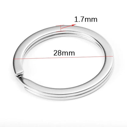 20pcs Stainless Steel Split Key Rings 20-35mm Round Flat Line
