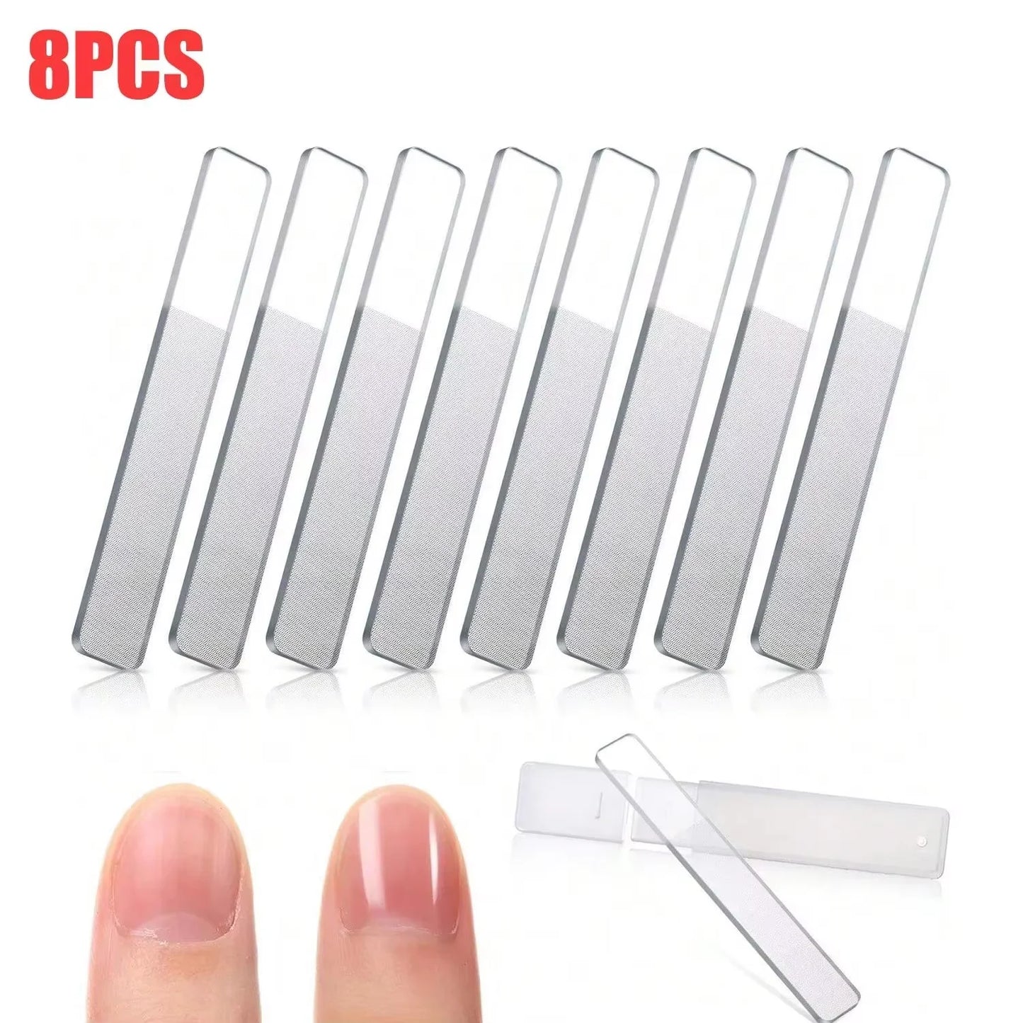 8PCS Nano Glass Crystal Nail Files Polish Care Tool Kit Professional