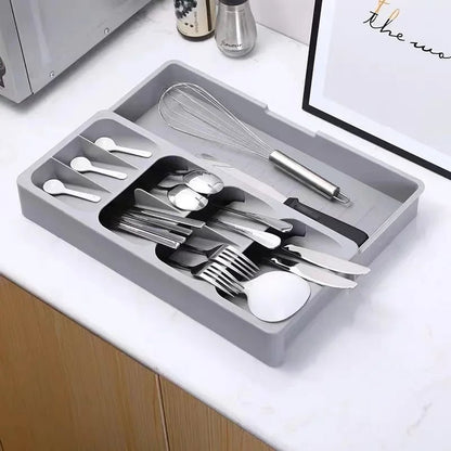 Kitchen Drawer Organizer Tray - Cutlery Storage Box Silverware