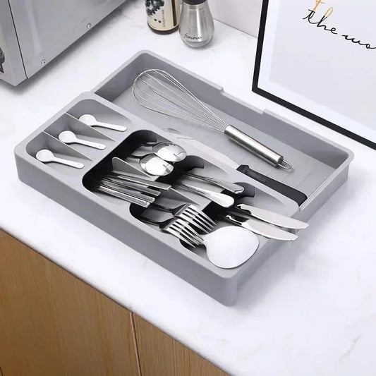 Kitchen Drawer Organizer Tray - Cutlery Storage Box Silverware
