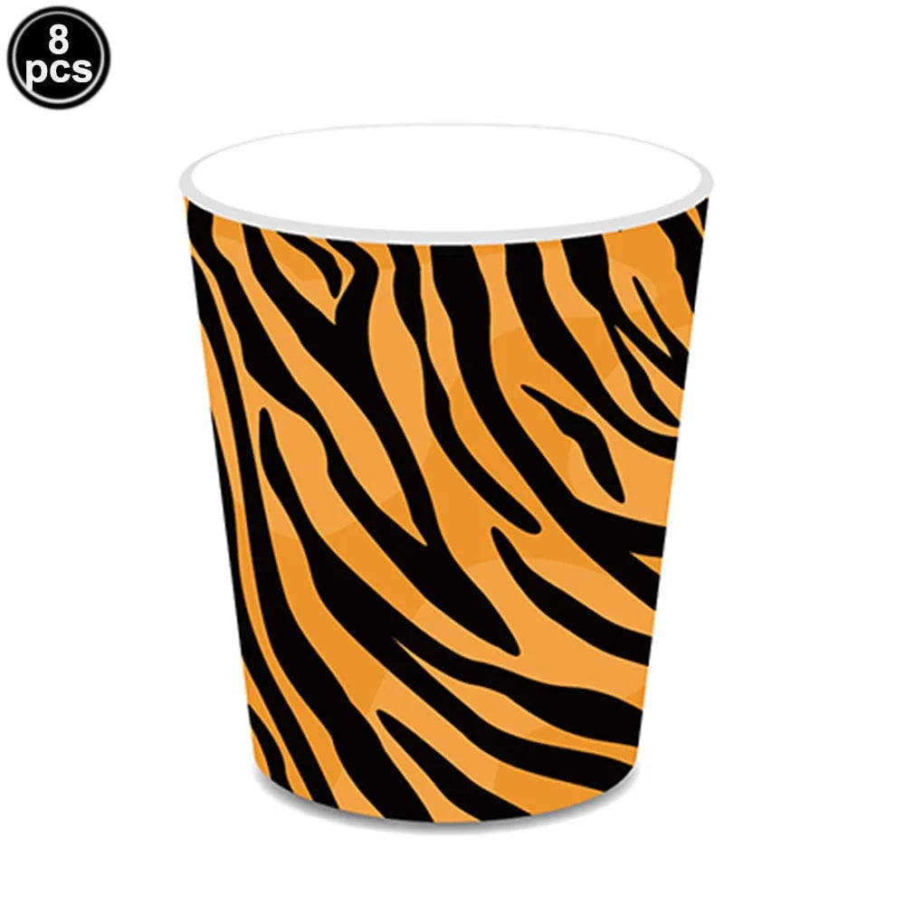 Jungle Animal Print Disposable Paper Plates Safari Party 8-Pack
