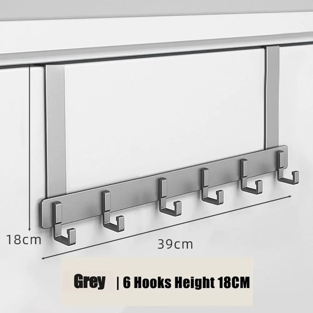 6-Hook Over Door Hanger - Multi-Purpose Clothes Coat Hat Organizer