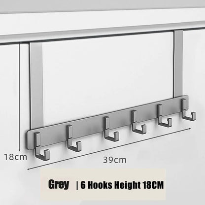 6-Hook Over Door Hanger - Multi-Purpose Clothes Coat Hat Organizer