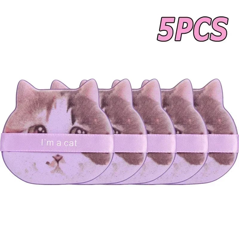 10PC Cat-Shaped Makeup Puffs - Dual-Use Foundation & Powder Blender Set