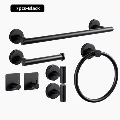 3-Piece Stainless Steel Bathroom Hardware Set - Towel Bar Ring Paper