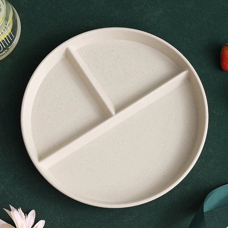 3-Compartment Portion Control Dinner Plate - Microwave Safe PP