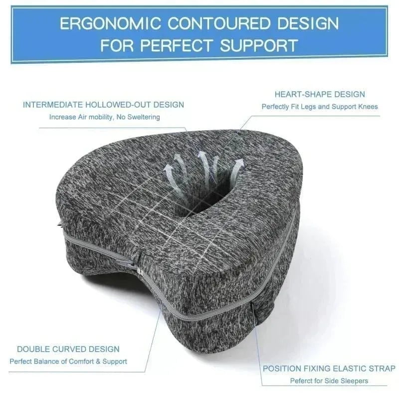 Memory Foam Leg Pillow Hollow Heart Pregnancy Sciatica Hip Relief