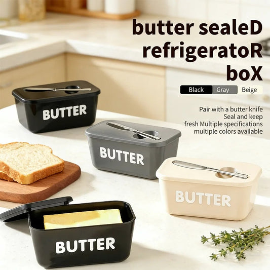 Large Capacity Butter Cheese Storage Box with Tools - Fridge Organizer