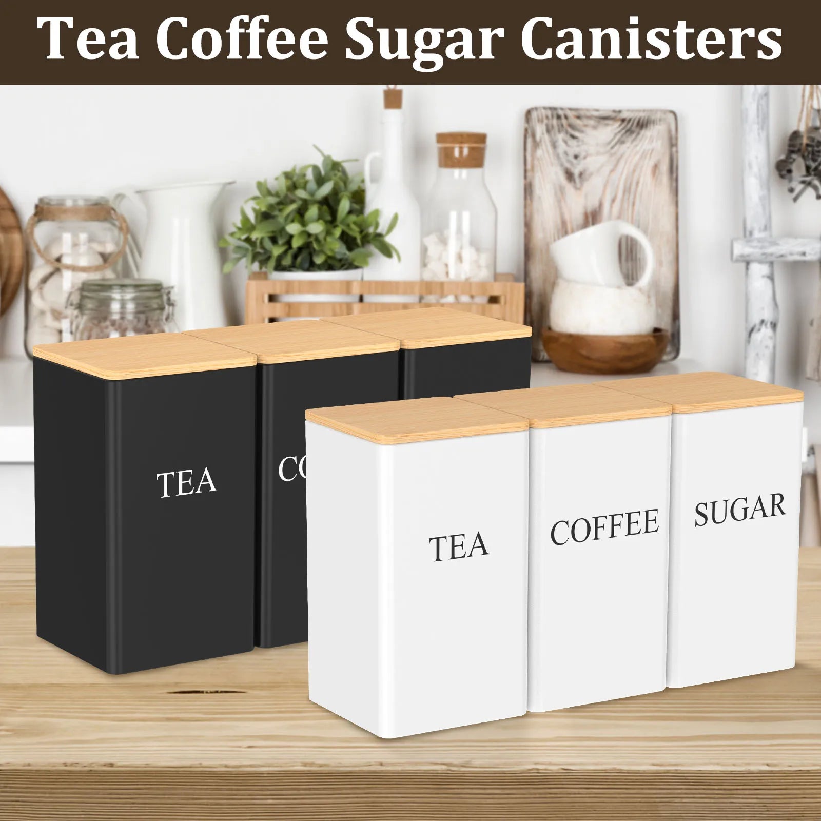3Pcs Vacuum Sealed Stainless Steel Coffee Bean Tea Sugar Jars Set