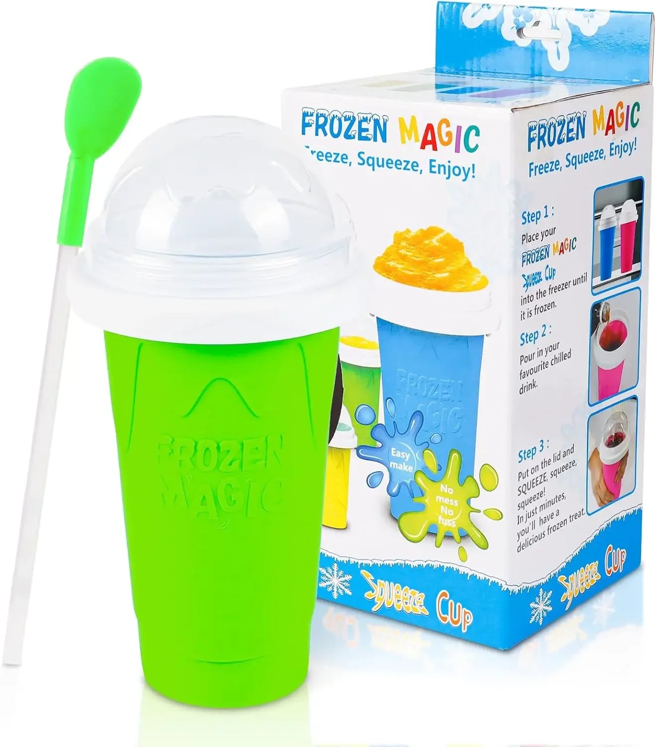 DIY Frozen Smoothie Maker Cup - Portable Slushie Ice Cream Bottle