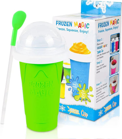 DIY Frozen Smoothie Maker Cup - Portable Slushie Ice Cream Bottle