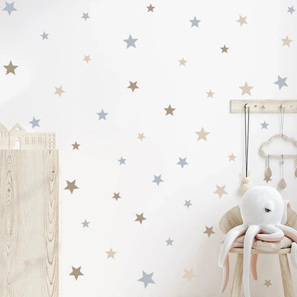 Cartoon Stars Beige Removable Wall Stickers Nursery Kids Baby Decor