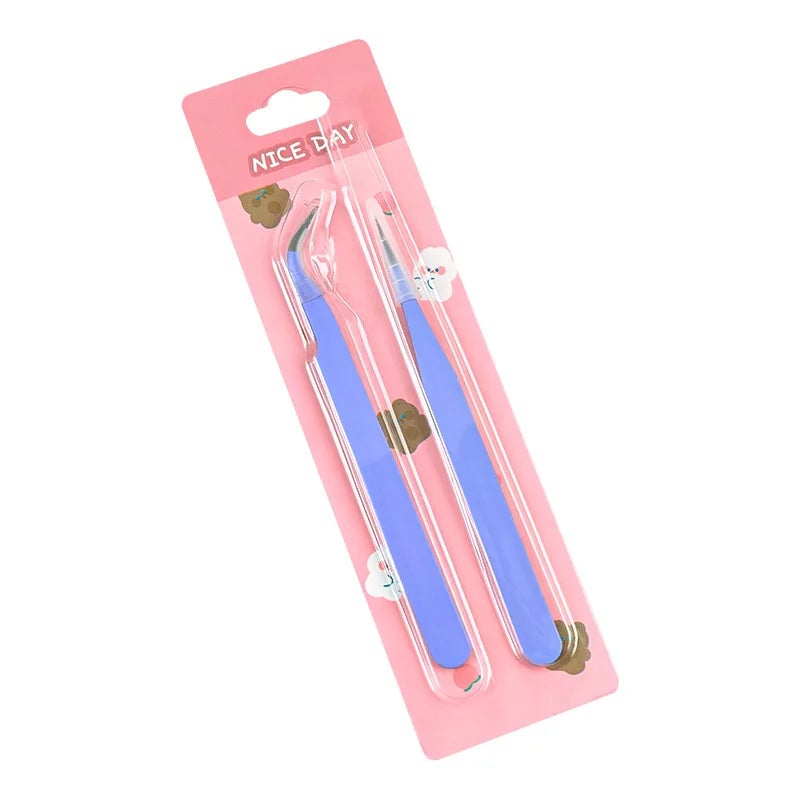2pcs Macaroon Color Tweezers Set DIY Journal Scrapbook Sticker Tool