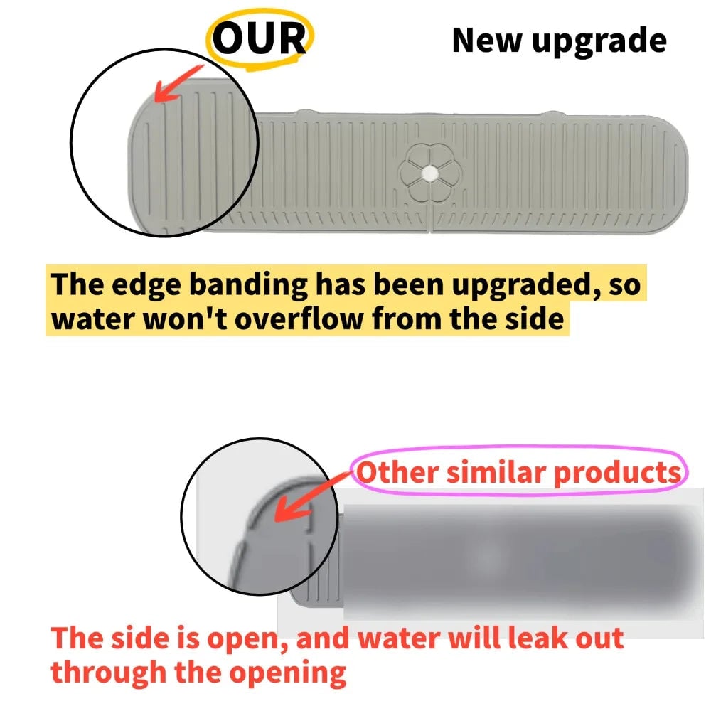 Silicone Kitchen Sink Faucet Splash Guard Mat Countertop Protector