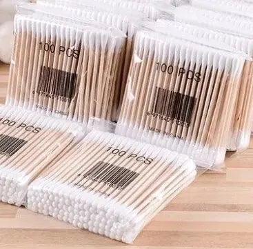500pcs Double Head Wood Cotton Swabs - Makeup & Ear Cleaning Buds