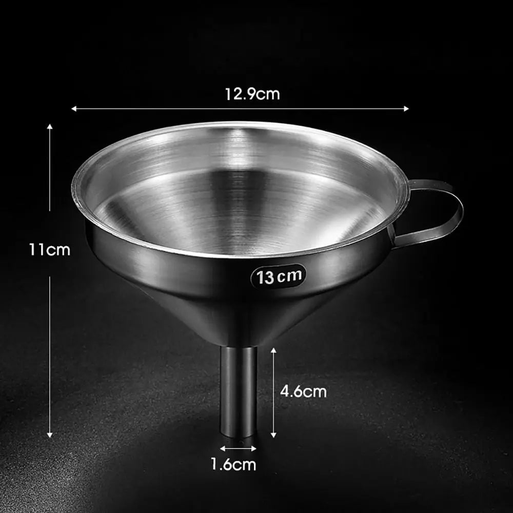 Wide Mouth Stainless Steel Funnel Strainer - Kitchen Oil Filter