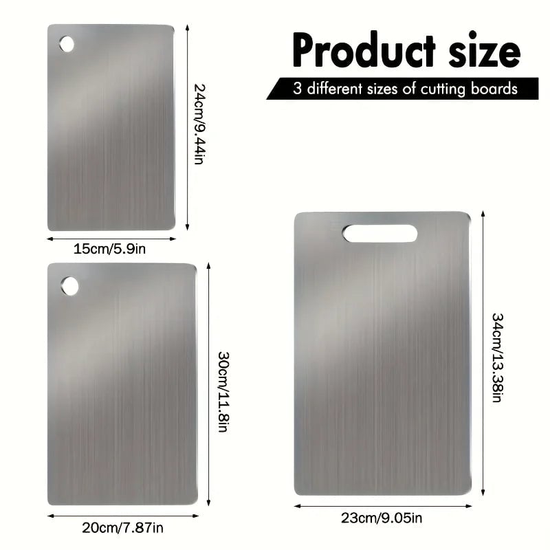 3pcs Stainless Steel Cutting Boards BPA-Free Dishwasher Safe