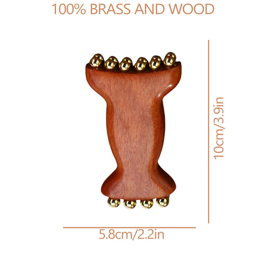 Copper Wood Lymphatic Face Massager - Anti-Aging Jawline Firming Tool