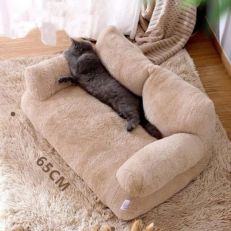 Plush Luxury Cat Bed Sofa - Winter Warm Pet Nest Small Medium Dogs