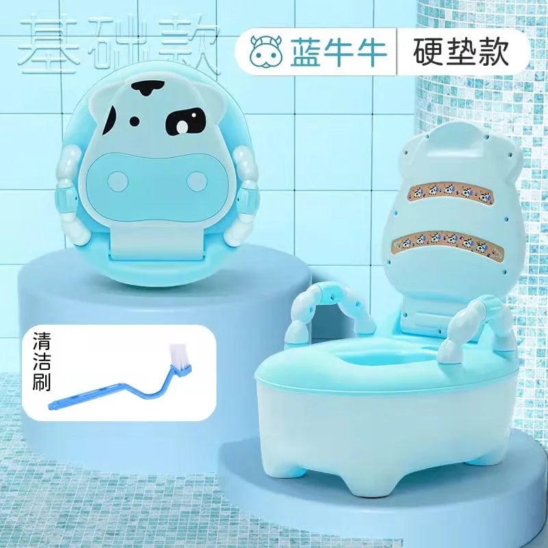 Kids Portable Potty Training Seat - Cartoon Cow Design Toddler Toilet