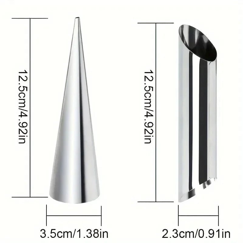 5pc Stainless Steel Cone Mold Set - Croissant Pancake Tube Baking