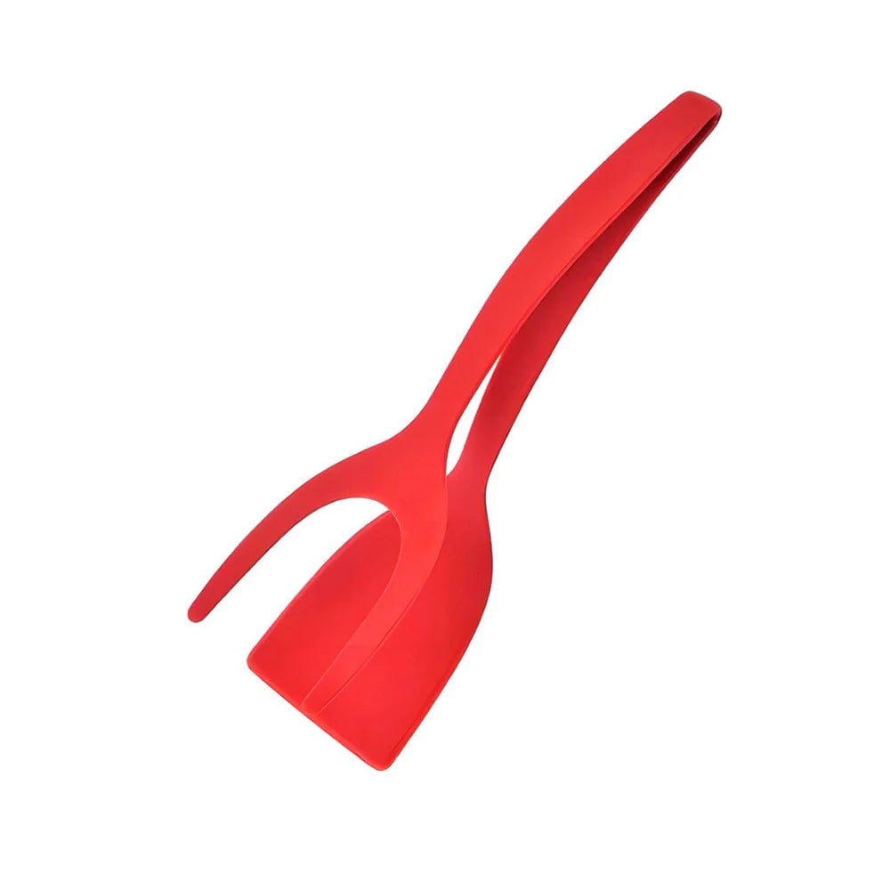 2-in-1 Nylon Grip Flip Spatula Tongs - Non-Stick Egg Flipper