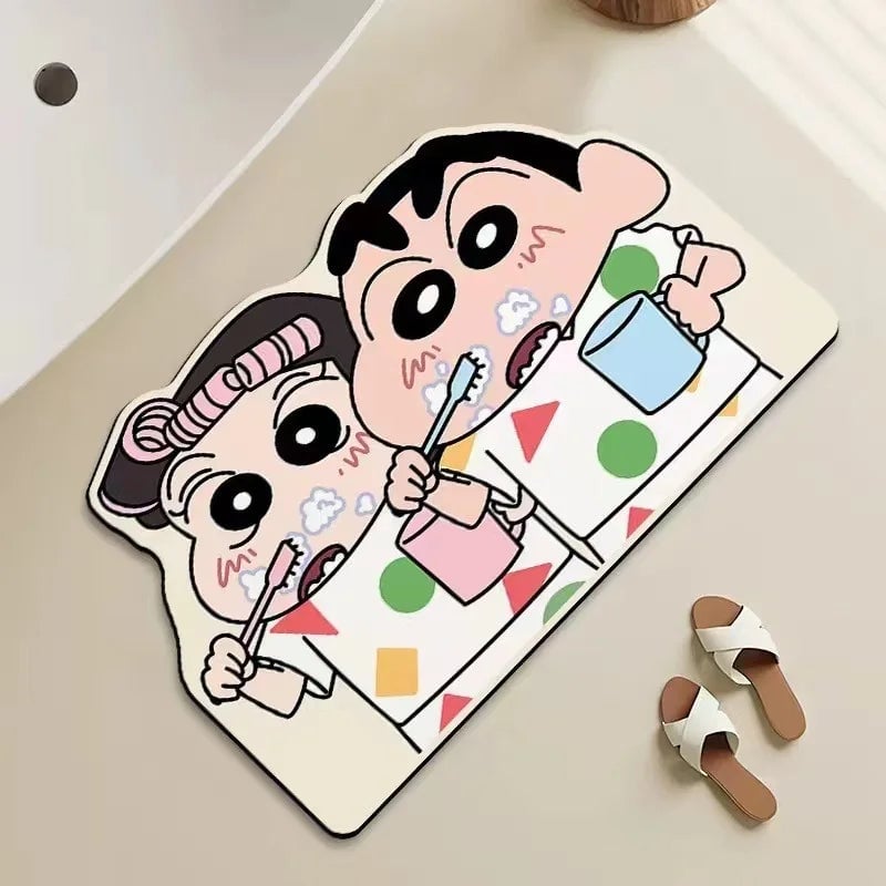 Quick Dry Anime Cartoon Bath Mat - Soft Water Absorption Shower Mat