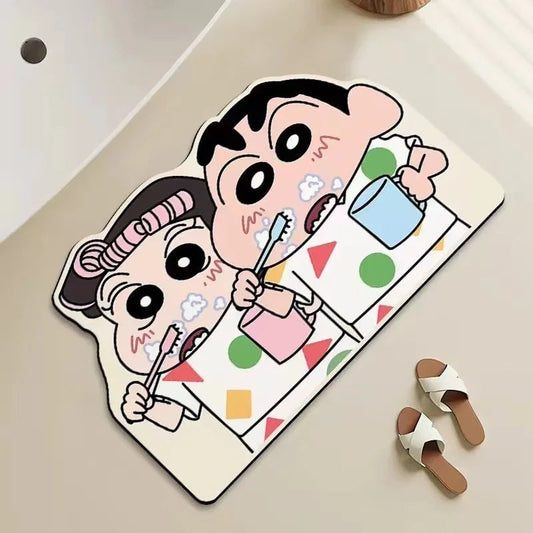 Quick Dry Anime Cartoon Bath Mat - Soft Water Absorption Shower Mat