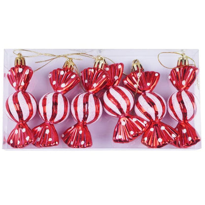 Christmas Tree Decorations Set - Snowmen, Faceless Santa, Houses
