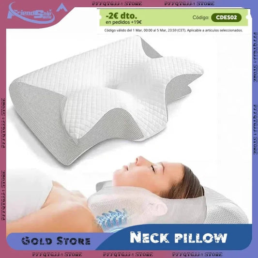 Butterfly Memory Foam Contour Pillow for Neck Pain Relief & Support