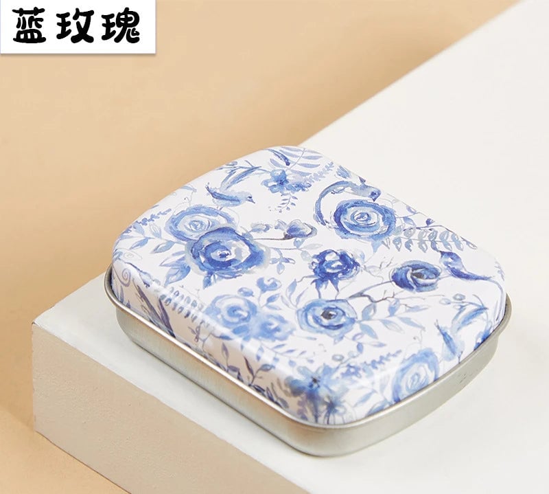 Portable Mini Metal Hinged Tin Box - Small Rectangular Storage Container
