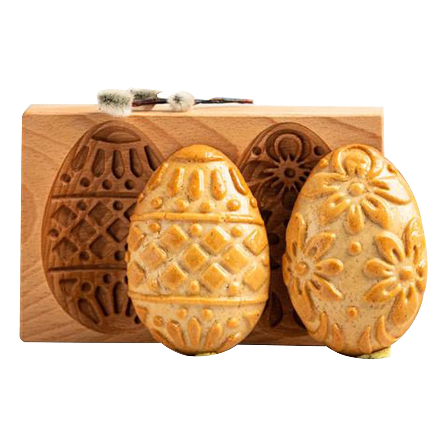 Wooden Cookie Cutter Baking Mold Press Stamps Gingerbread DIY Tool