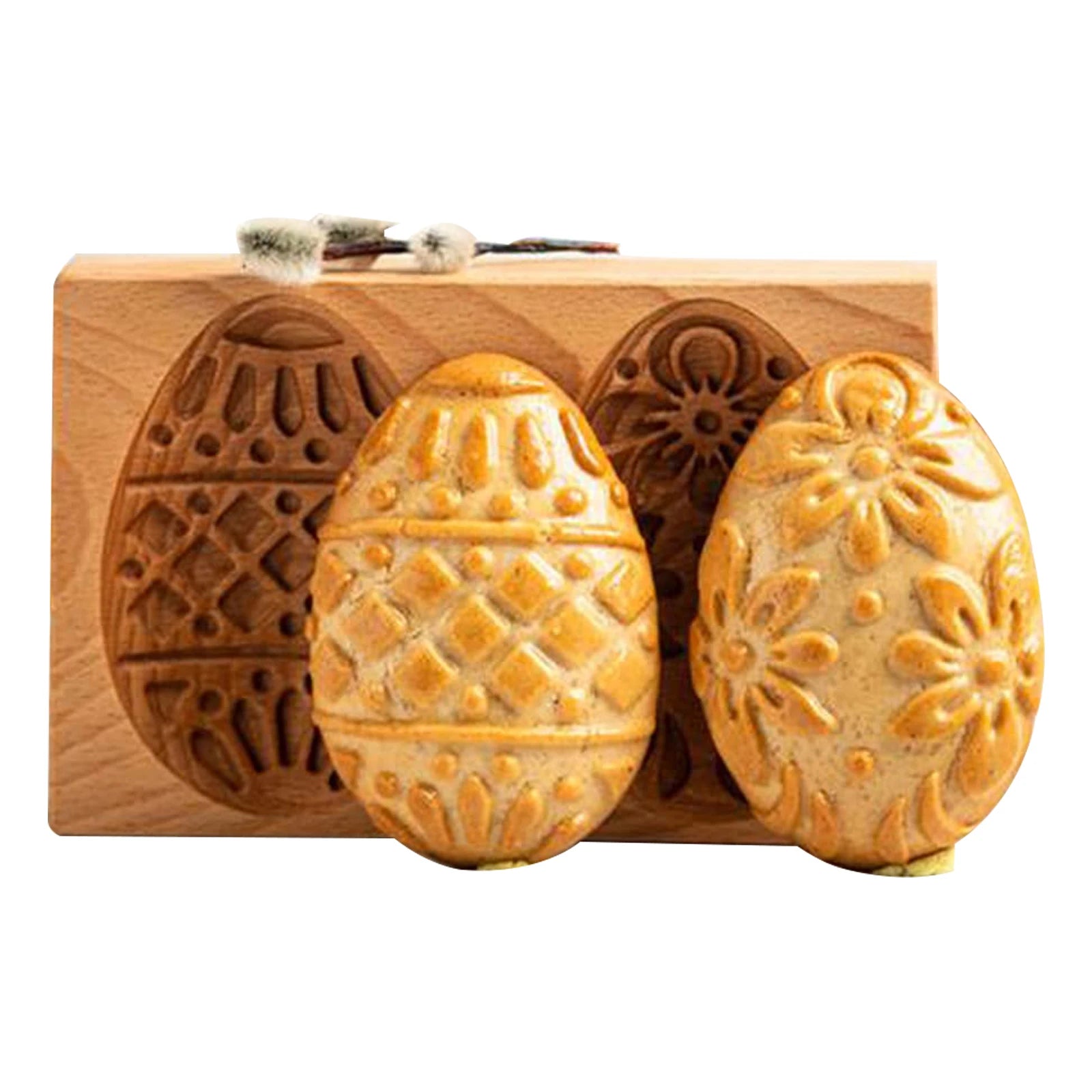 Wooden Cookie Cutter Baking Mold Press Stamps Gingerbread DIY Tool