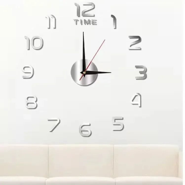 3D Acrylic Mirror Wall Clock Silent Digital Sticker Modern Decor
