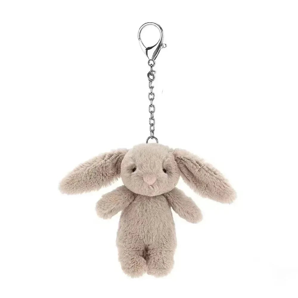 Cute Rabbit Keychain with Pompom - Stuffed Animal Pendant Trinket