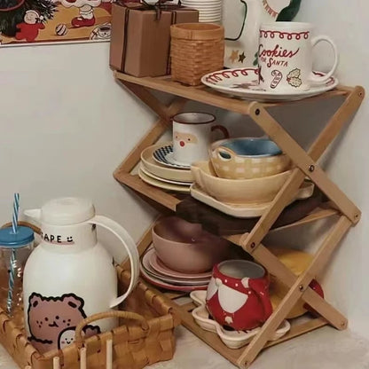 Multi-Tier Kitchen Storage Rack - Utensil Drying & Dish Organizer