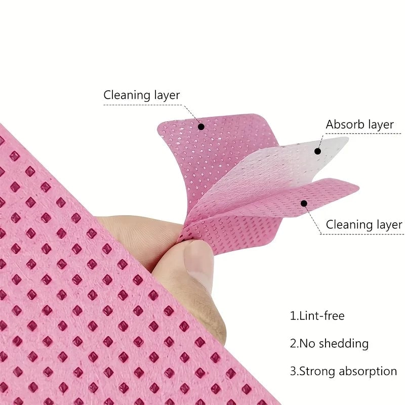 Velvet Free Nail Wipes 50pk Gel Polish Remover White Pink